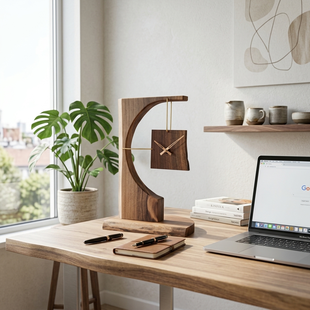 Walnut Desk Clock